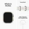 Apple Watch Ultra 49mm Titanium Case GPS + Cellular Ocean Band (White) (MNHF3ZP/A)